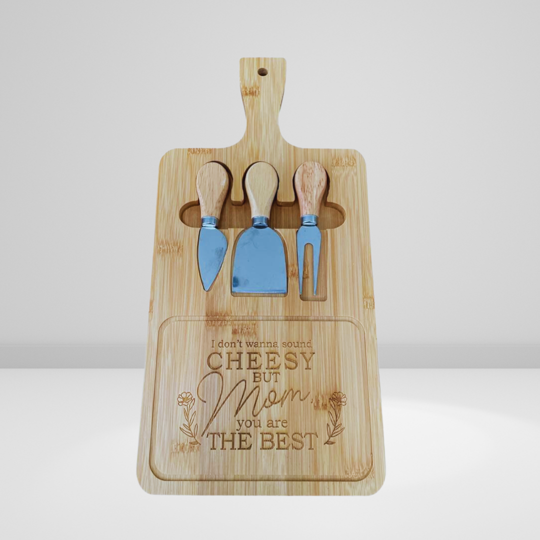 Standard Engraved Cheese Board with Utensils
