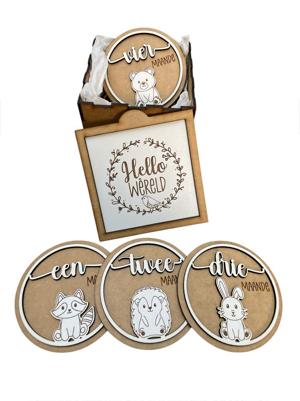 Baby Wooden Milestones in Box
