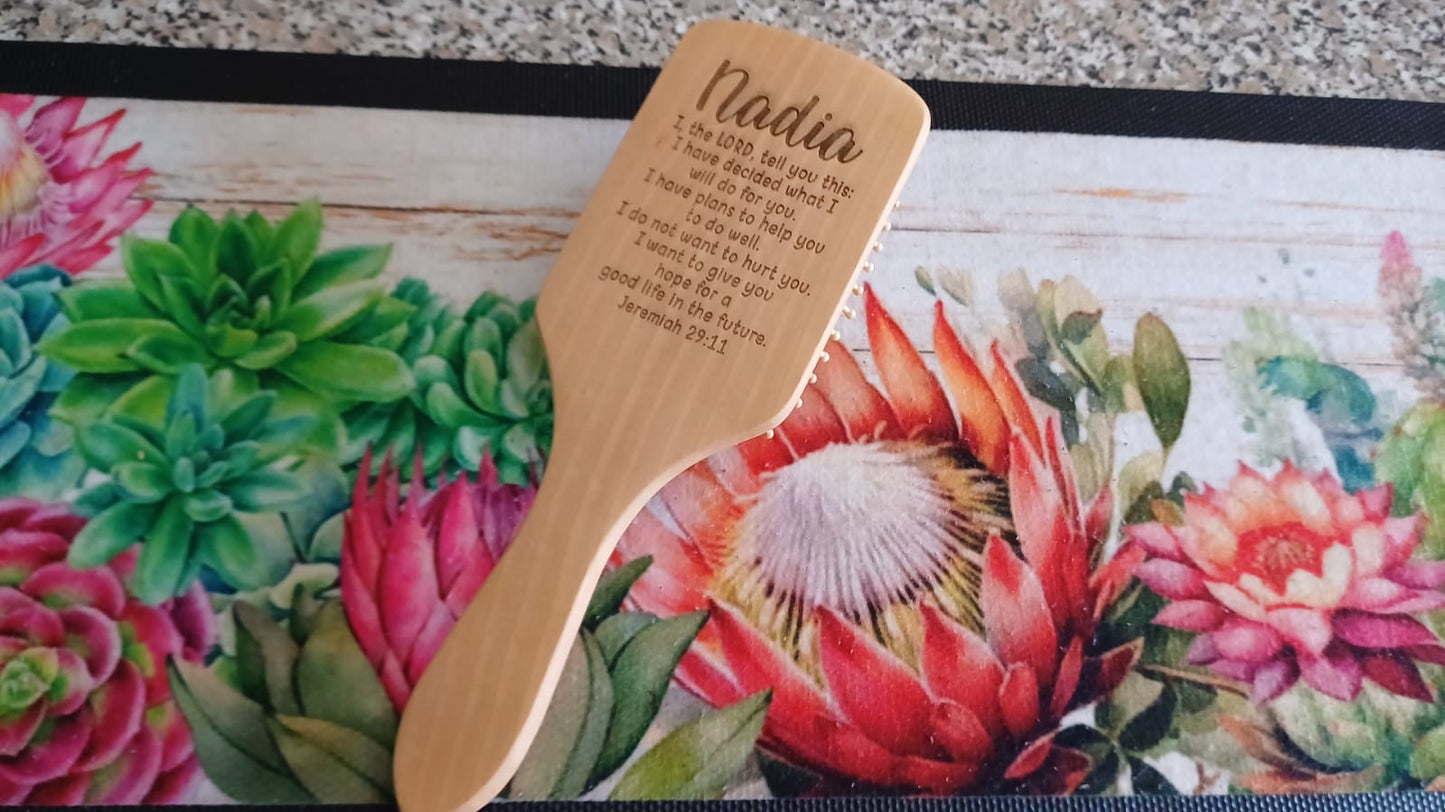Personalized Engraved Wooden Hair Brush