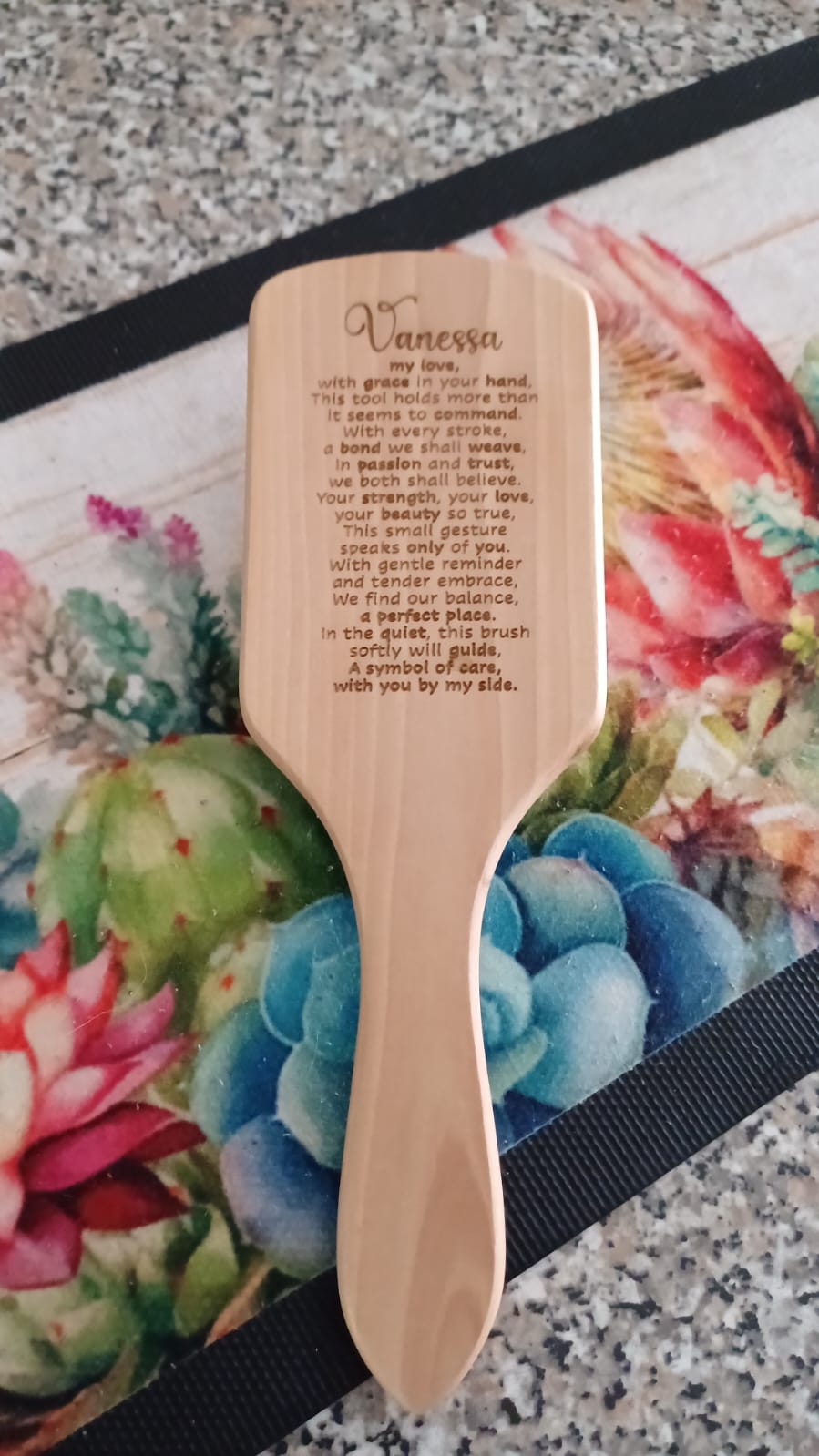 Personalized Engraved Wooden Hair Brush