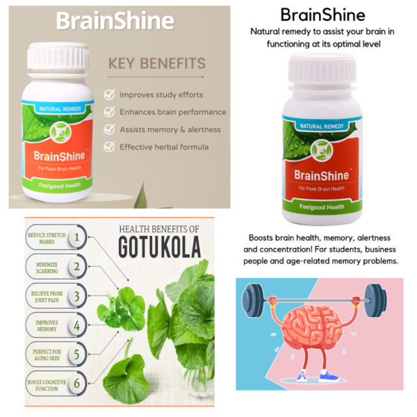 Feelgood BrainShine - Herbal Brain Tonic boosts memory & brain functioning