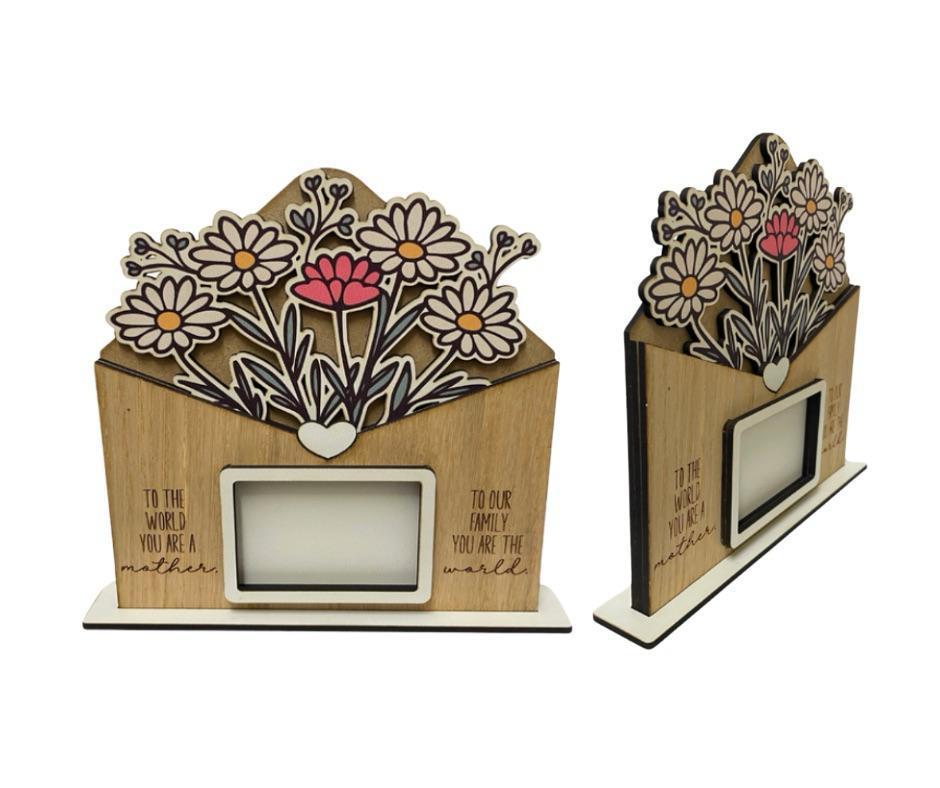 Engraved Floral Frame (175mm x 180mm) - Mother you are our world