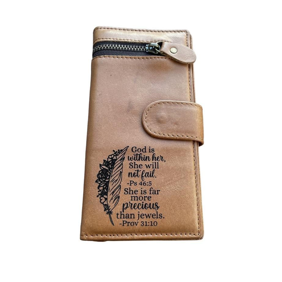 Ladies Personalised Leather Purse