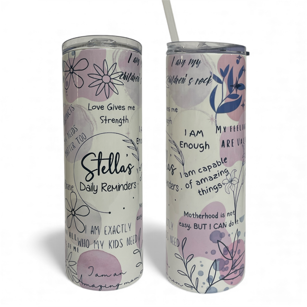 Personalized Skinny Tumbler with Straw