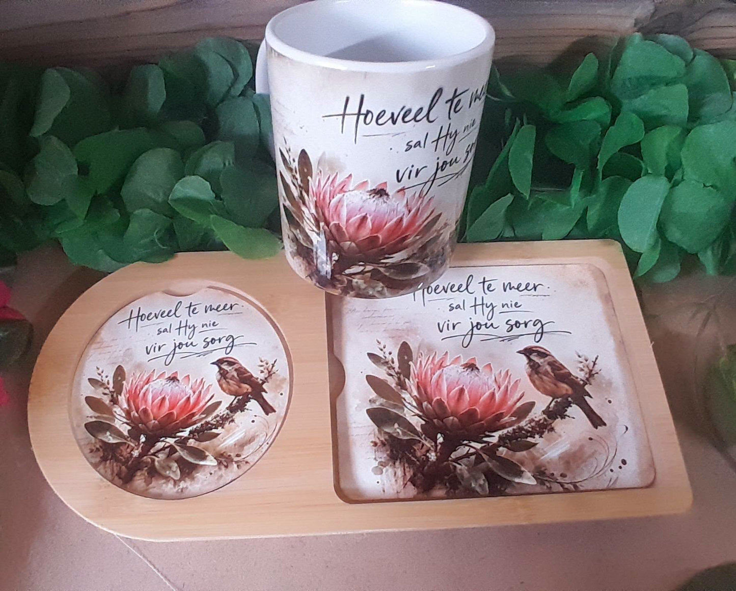 Printed Rusk / Biscuit Wooden Board with Mug