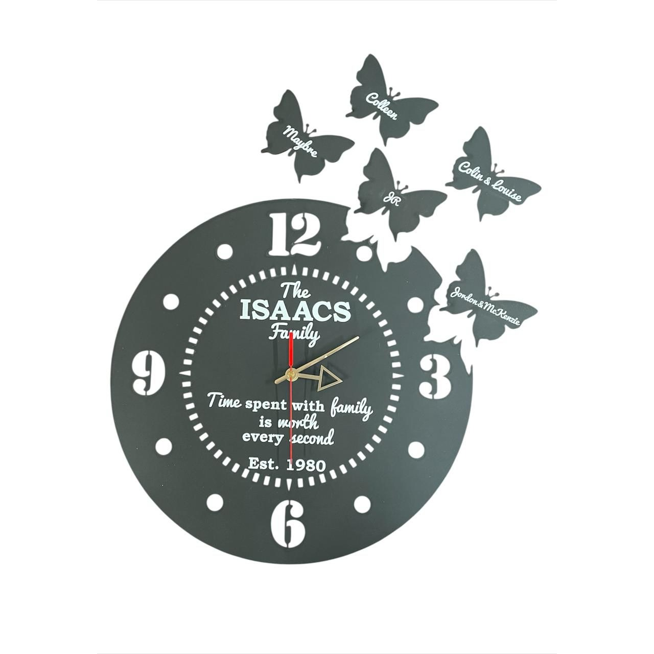 Butterfly Wall Clock - 3 Butterflies