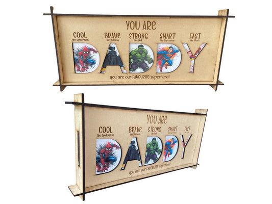 Daddy / Pappa Standard Super Hero Frame with MDF