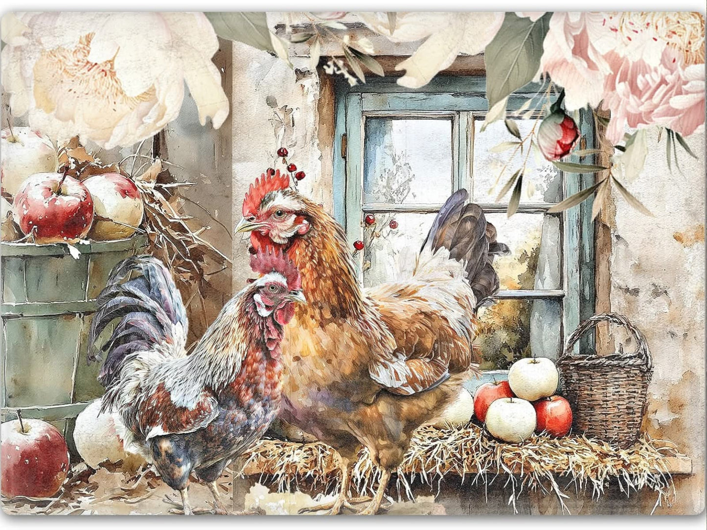 Large Printed Glass Cutting Board (30cm x 40cm)